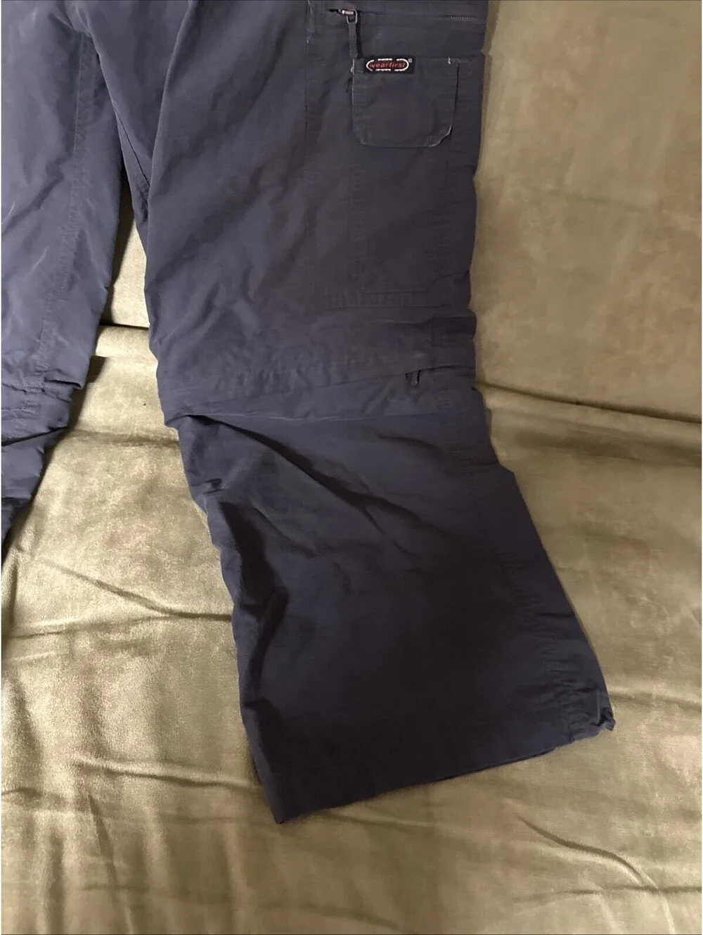 WearFirst Convertible Cargo Pants Mens 34x30 Navy Blue Zip-Off